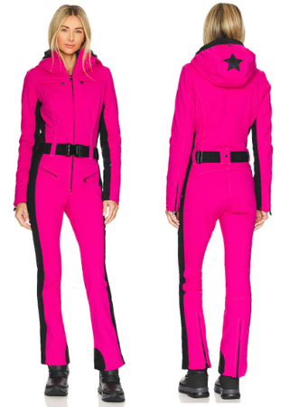 NWT Goldbergh Parry Hooded Ski Snow Suit Jumopsuit Pony Pink Black Women's US 4