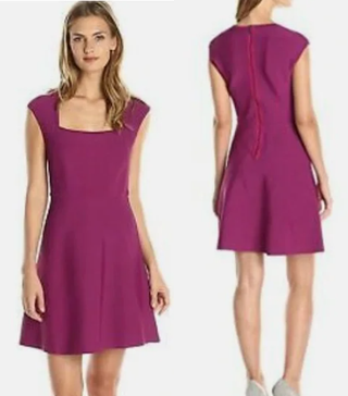 BCBGMaxazria Kamara Sleeveless A-Line Fit & Flare Mini Dress Purple Women's S