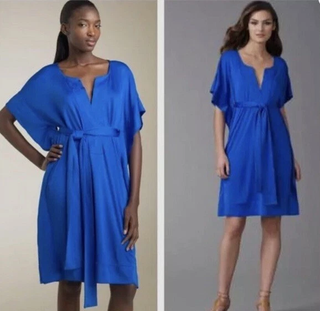 Diane von Furstenberg Handy Kimono Sleeve Mini Dress Cobalt Blue Women's Size 4