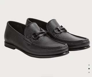 Salvatore Ferragamo Leather Slip On Loafer Dress Shoes Black Men's Size 12 E