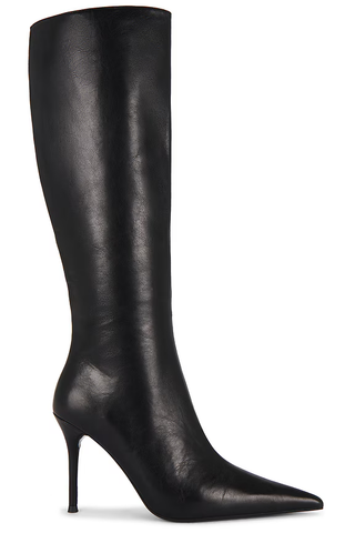 Tony Bianco Izia Leather Knee High Stilettos Heel Boots Black Vintage Women US 9