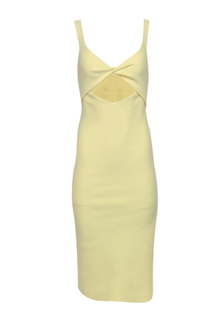 Bec + Bridge Sleeveless Cutout Midi Sheath Dress Light Yellow Women's Size US 2