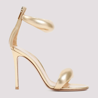 Gianvito Rossi Bijoux 100mm Leather Stilettos Heel Sandals Mekong Gold Womens 36
