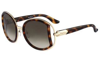 Salvatore Ferragamo SF 719 Tortoiseshell Gray Lens Oversized Sungalsses