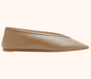 Le Monde Beryl Luna V-Cut Slip On Slipper Flat Taupe Leather Women's Size US 7