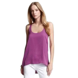 BCBGMaxazria Edita Sleeveless Twist Back High-Low Tank Top Magenta Women's S