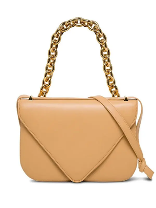 Bottega Veneta Mount Medium Envelope Chain Shoulder Handbag Natural Beige