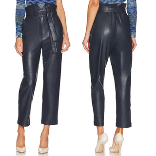NWT Bardot Debbie Vegan Faux Leather Ultra High Rise Pants Black Women's 4