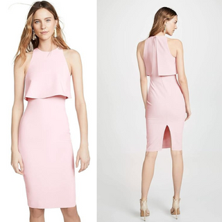 Likely Shayna Draped Overlay Slim Fit Bodycon Dress Rose Shadow Women's Size 6