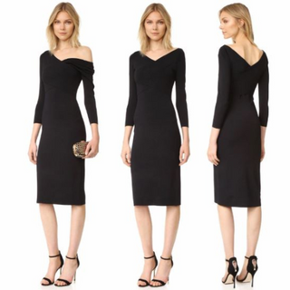 Theory Daverin Lustrate Bodycon Stretch Knit Midi Dress Black Women's Size P/XS