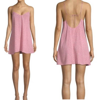 For Love & Lemons Twinkle Star Backless Mini Slip Dress Light Pink Women's Small