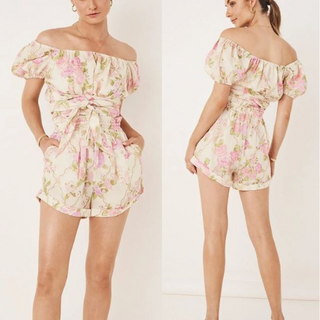 Spell and the Gypsy Collective Rose Garden Crop Top & High Rise Shorts Set Small