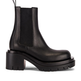 Bottega Veneta Leather Chunky Sole Chelsea Ankle Boots Black Women's EU 36.5