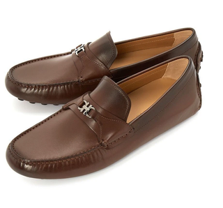 Salvatore Ferragamo Florin Leather Moccasin Driving Loafer Shoes Brown Men 10.5E