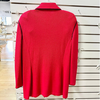 St. John Collection by Marie Gray Full Zip Santana Military Jacket Red Womens 14