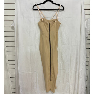 NWT Vesper Strappy Bodycon Midi Dress With Cut Out Ecru/Beige Women's Size US 8