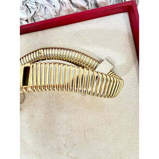 Vintage 1980s Cartier 18K Gold and Steel Omega Chain Tubogas Collar Necklace