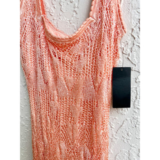 NWT Guess Sleeveless Liza Crochet Boho Maxi Dress Sweet Peach Womens Size Medium