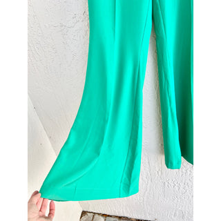 NWT Lady Pipa High Rise Pull On Wide Niza Leg Pants Green Women's Size XS