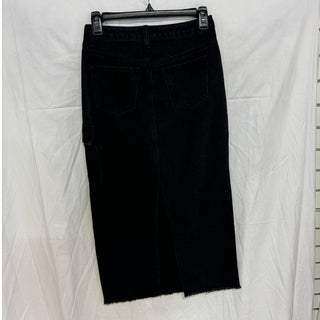 NWT superdown Nicolette High Rjse Denim Cargo Midi Skirt Vintage Black Womens XS