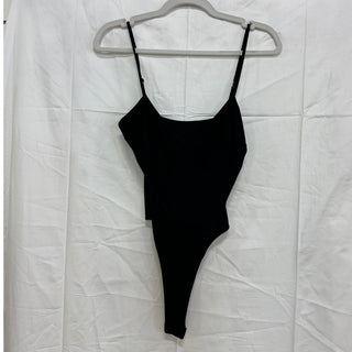 NWOT Sleeveless V-Neck Adjustable Strap One Piece Bodysuit Black Women's Size XS