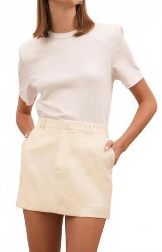 NWT Parentezi Mika High Waisted Pencil Mini Skirt Bone Cream Women's Size XS