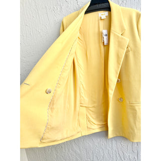 NWT Maeve Long Sleeve Notch Lapel Double-Breasted Blazer Yellow Womens Size US 2