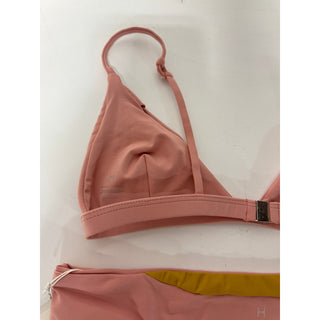 NWT Lisell Hiller Caro Reversible Triangle Bikini Top & Bottom Set Peach Large