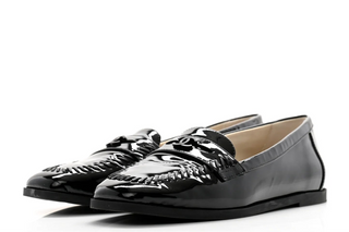 Chanel Patent Leather CC Slip On Mocassin Loafers Flat Black Women's Size EU 37