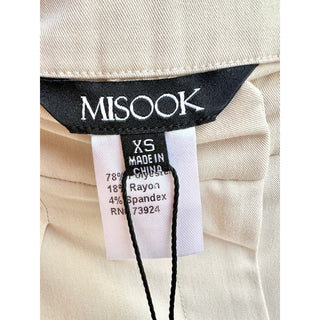 NWT Misook High Waist Zipper Fly Wide Leg Trouser Pants Biscotti Women's Size XS