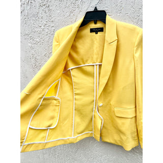 Rag & Bone Long Sleeve Wool Blend Notch Lapel Blazer Jacket Yellow Women's Sz 6