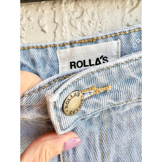 Rolla's High Rise Loose Fit Mirage Shorts Light Wash Denim Blue Women's Size 27