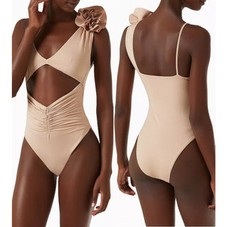 Maygel Coronel Isabel Cut-Out Ruched One Piece Swimsuit Sahara Sun Women's OS