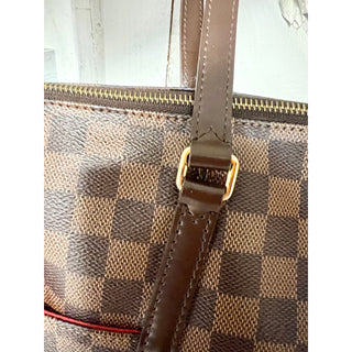 Louis Vuitton Damier Ebene Canvas Totally MM Shoulder Tote Bag Brown