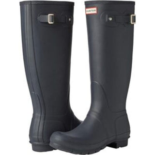 Hunter Wellies Tall Gray Gloss Waterproof Rain Boots Women's Size US 8 EUR 39