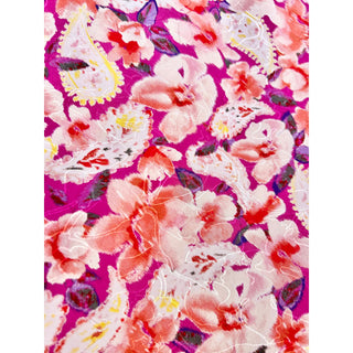 NWT ba&sh Dalenda Floral High Waisted Midi Flared Skirt Fushia Women's 36 / S