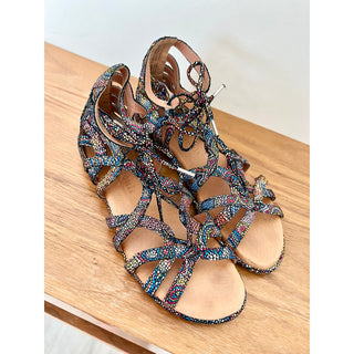 Gentle Souls Kenneth Cole Leather Gladiator Flat Sandal Multicolor Women Sz 6.5