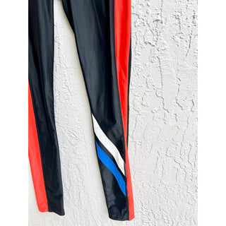 P.E. Nation The Knock Out Leggings Pull on Performance Black Orange Womens Small