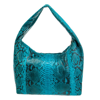 Ximena Kavalekas Python Single Shoulder Strap Hobo Bag Turquoise Teal Black