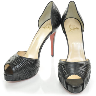 Christian Louboutin Nappa Leather Turbella 120 Platform Pumps Black Womens 39.5