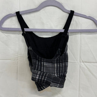 NWT Stori Endurance Plaid Print Padded Sports Bra Black/White/Gray Women's US 2