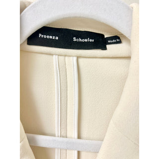 Proenza Schouler Asymmetric Textured Oversized Suiting Blazer Ivory Women's 4