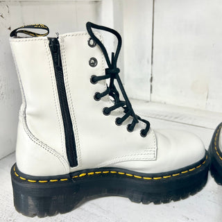 NWOT Dr. Martens Jadon Leather Lace Up Platform Boots White Unisex 38 EUR M6/L7