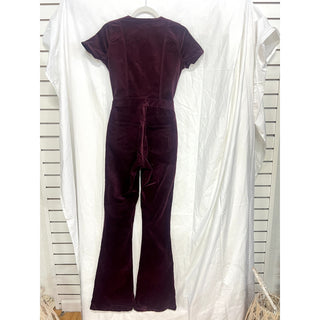 Ramy Brook Helena Velveteen Short Sleeve Flared Leg Jumpsuit Purple Women 25 / S