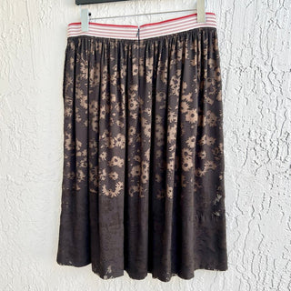 $850 Stella McCartney Floral elastic Knee Length A-Line Skirt Brown Womens Large