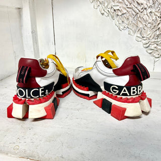 Dolce & Gabbana Super King Leather Low Top Sneakers Red/White/Black Women 35 / 5