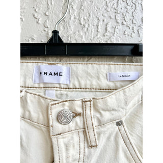 Frame Le Slouch High Rise Straight Leg Jeans Cream Ivory Women's Size 23