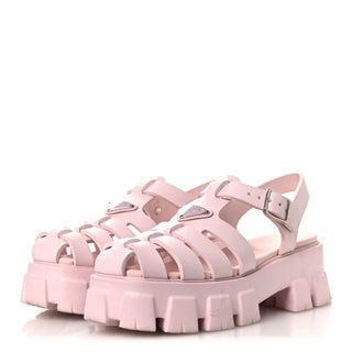 Prada Monolith Foam Rubber Fisherman Cage Sandals Alabastro Pink Women's EU 40