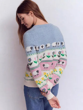 NWT Boden Edie Fair Isle Wool Blend Cardigan Sweater Multicolored Women's M