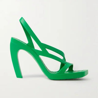 Bottega Veneta Jimbo Rubber Slingback Sandals Parakeet Green Women's Size EU 37